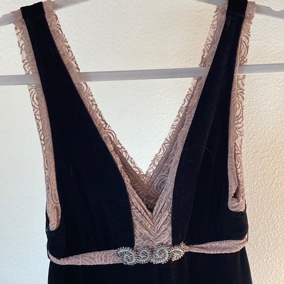 Free People Velvet Dress w/ Lace Detail Sz. S - Picture 2 of 4